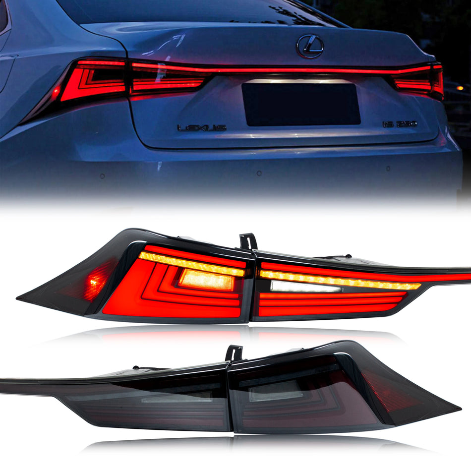 Zadní světla Lexus IS 2014-2020 s animací při spuštění LED zadní lampy