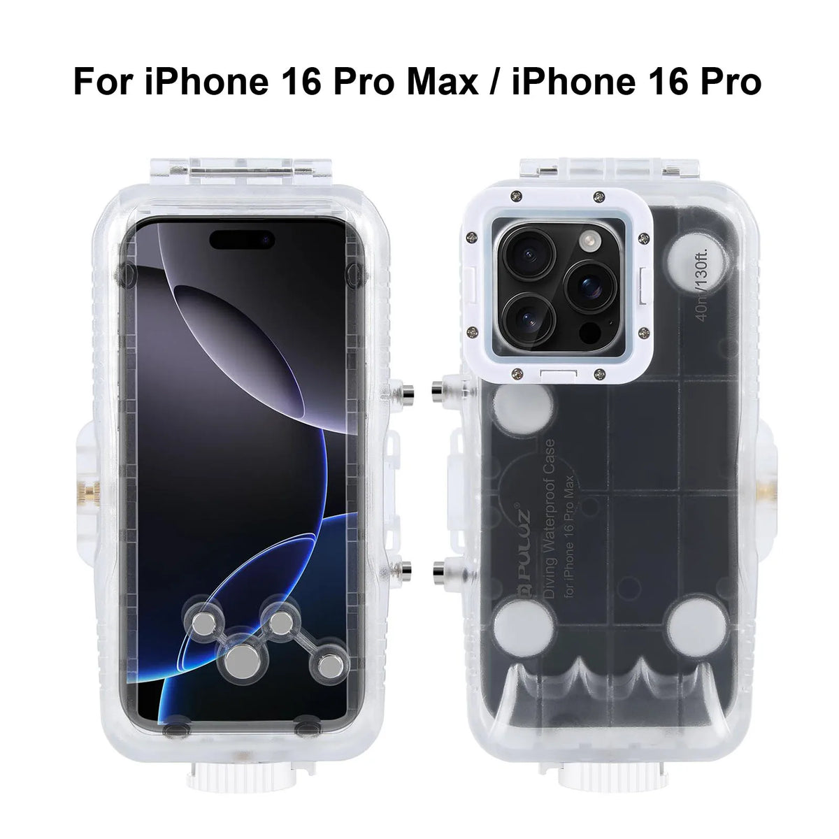 PULUZ 40m Waterproof Diving Case for iPhone &ndash; Crystal Clear