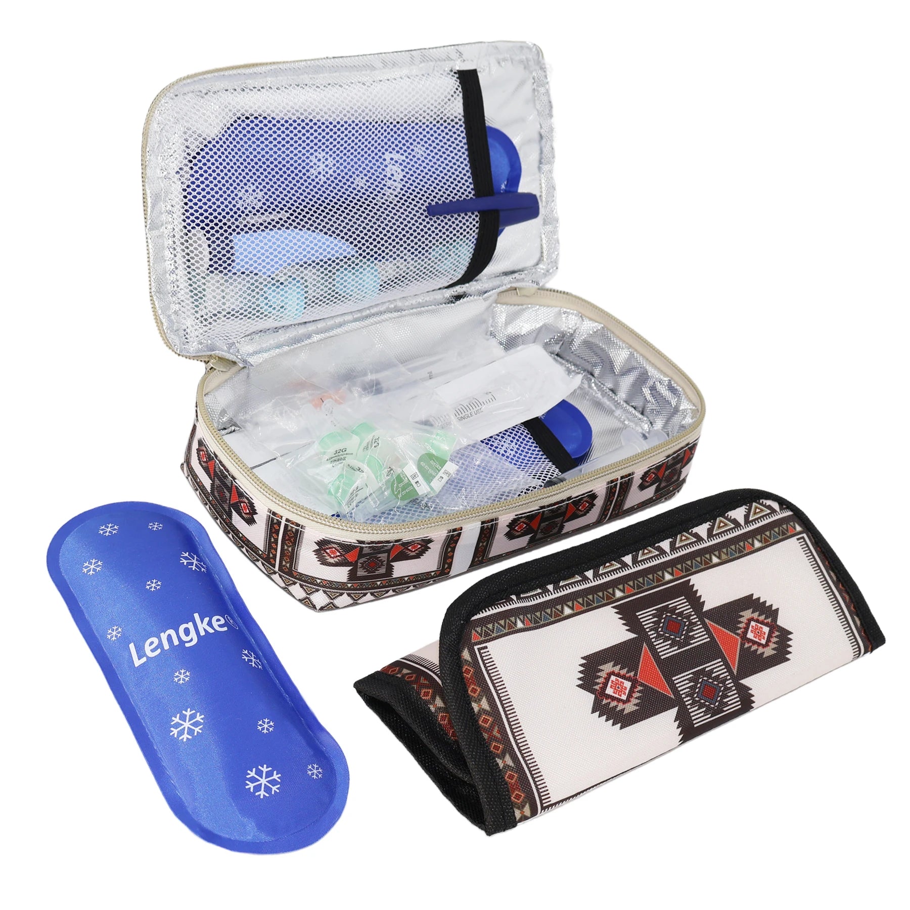 Large Portable Insulin Cooler Travel Bag &ndash; Boho Print
