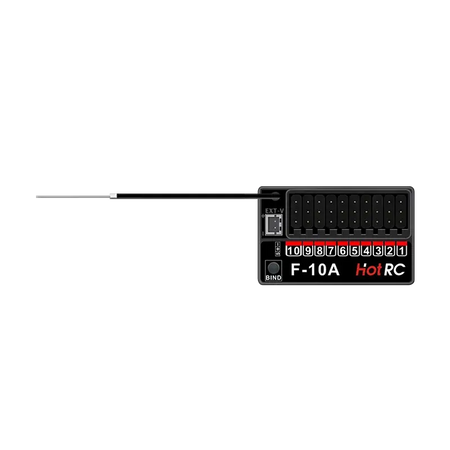 HOTRC 2.4Ghz F-04A F-06A F-08A F-01A F-04AT F-06AT F-08AT F-01AT with Gyro Light 4/6/8Ch Rc Receiver for Hotrc Rc Transmitter by InterCyprus Trading Ltd