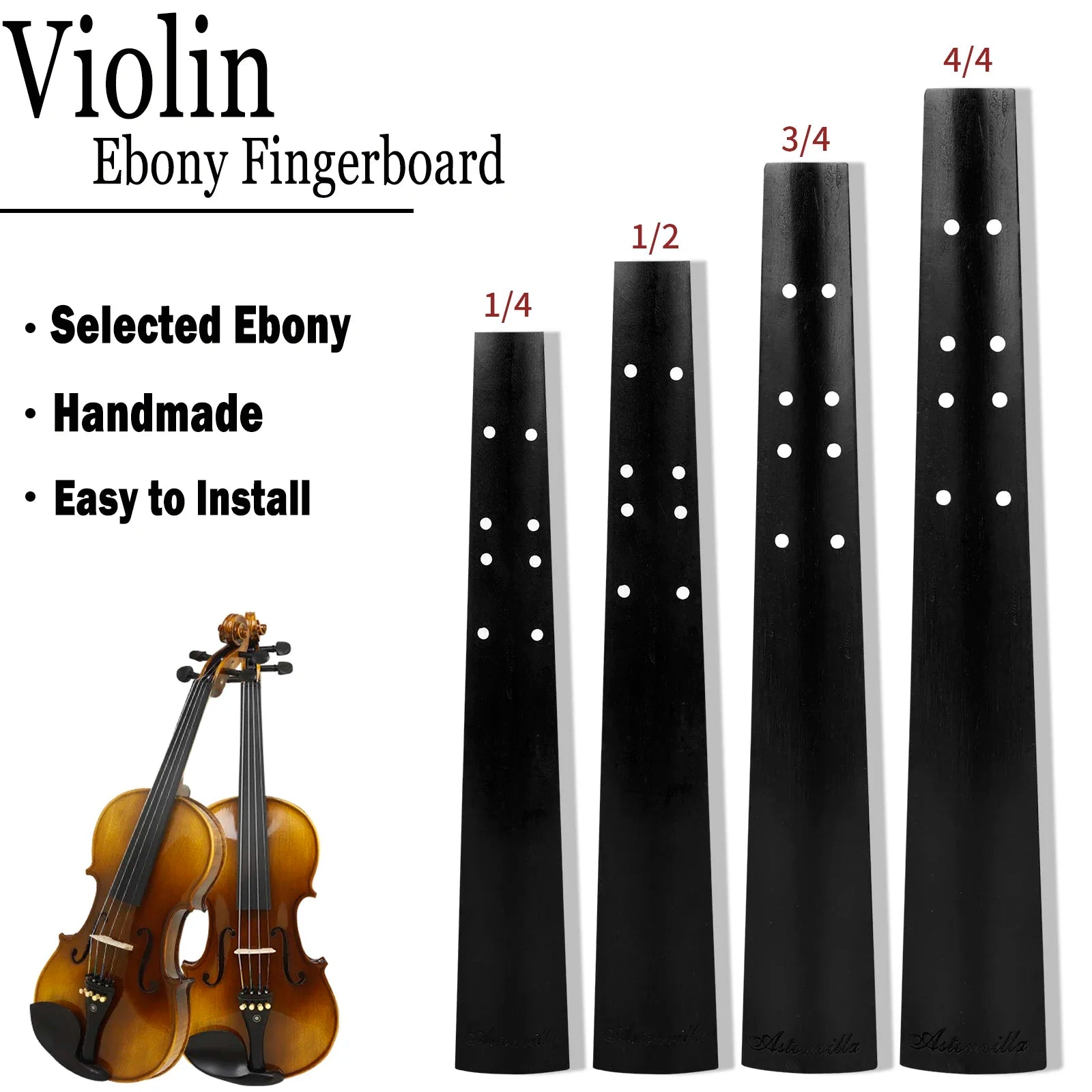 IRIN Violin Fingerboard Ebony &ndash; Premium Ebony Craftsmanship