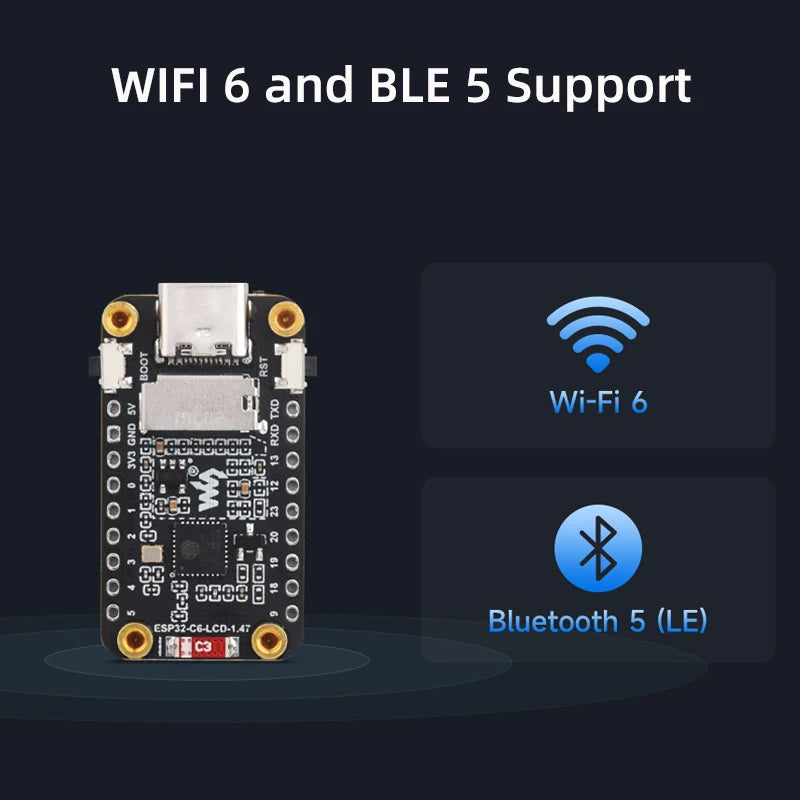 Waveshare ESP32-C6 Development Board &ndash; 1.47 Inch LCD Display with WiFi 6 and Bluetooth 5