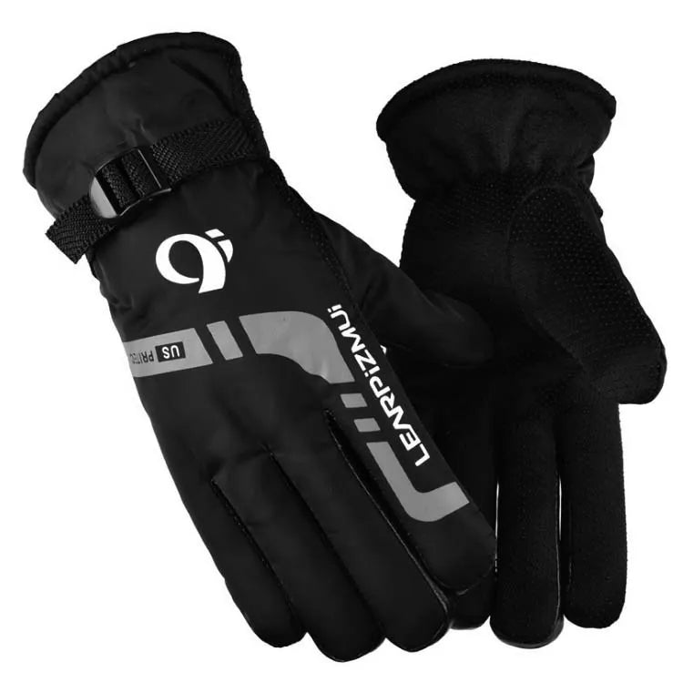 Autumn Winter Motorcycle Fleece Gloves - Windblock Design black