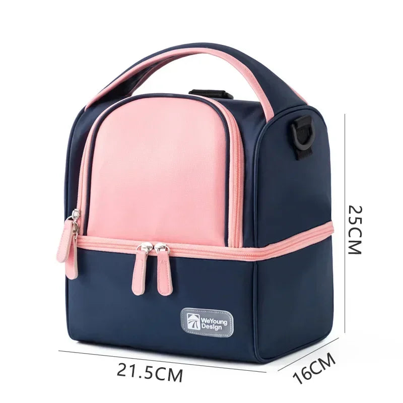 MilkMate Backpack &ndash; Double-Layer Insulation for Breast Milk Storage Pink navy