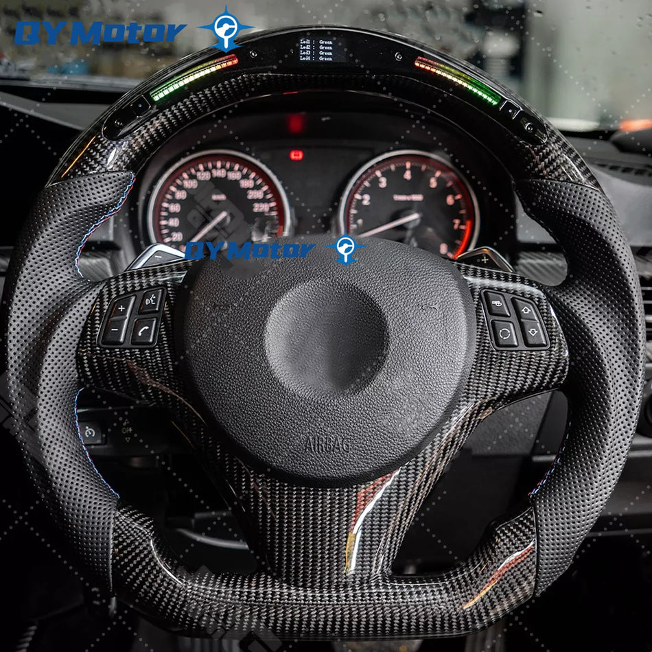 BMW E90 E92 E93 3 Серия LED Въглеродни Влакна Волан с Перфорирана Кожа