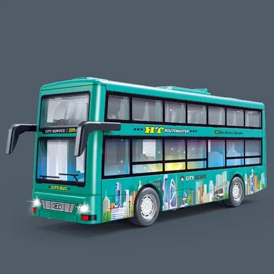 Double-Decker Bus Diecast &ndash; Pull-Back Action Vehicle green