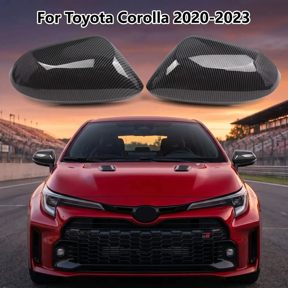 Glossy Black ABS Rear View Mirror Covers for Toyota Corolla 2020-2023 by InterCyprus Trading Ltd