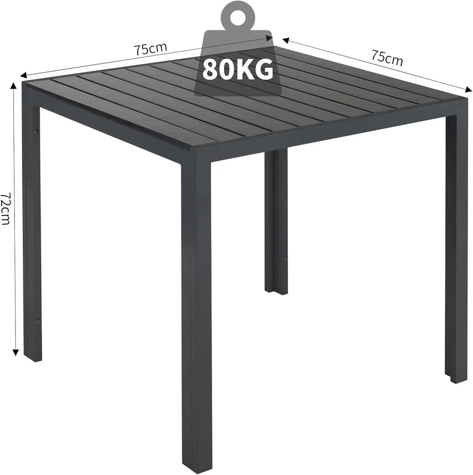 Zestaw balkonowy 5-częściowy, stół aluminiowy z czterema składanymi krzesłami