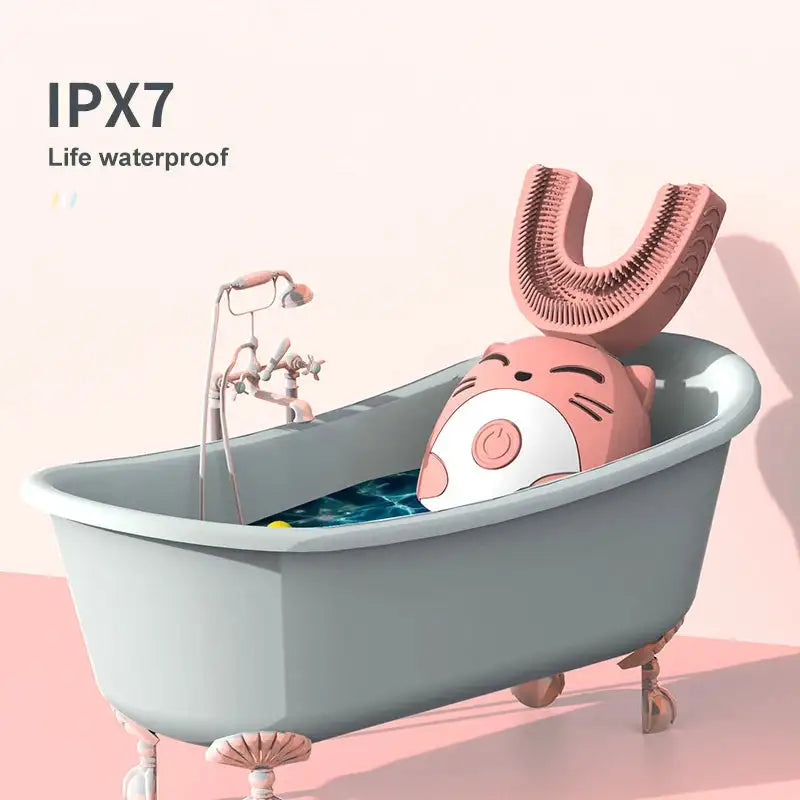 Kids Sonic U Shaped 360 Ultrasonic Toothbrush Waterproof