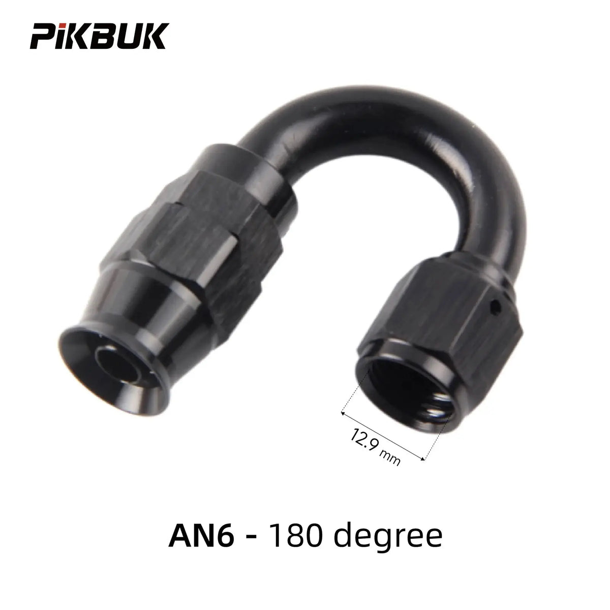 PIKBUK AN4/6/8/10 PTFE Oil Fuel Line Swivel Fitting 0-180 Degree Hose End Adaptor Assembly Kit Black by InterCyprus Trading Ltd