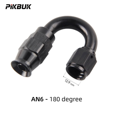 PIKBUK AN4/6/8/10 PTFE Oil Fuel Line Swivel Fitting 0-180 Degree Hose End Adaptor Assembly Kit Black by InterCyprus Trading Ltd