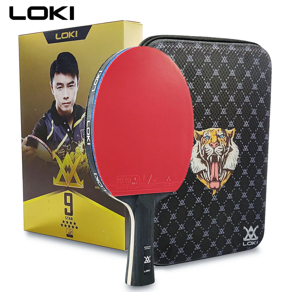 Loki 9 Star Racchetta da Ping Pong 5 Plus 2 Gomma Appiccicosa in Carbonio