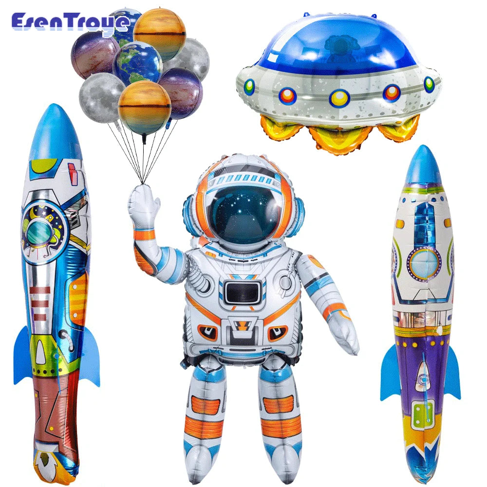 53inch 4D Inflatable Astronaut Foil Balloon - Outer Space Party Decoration
