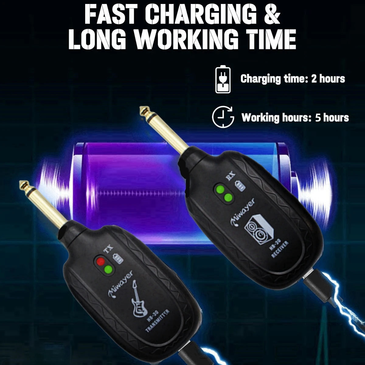 Miwayer HB-30 Guitar Wireless Audio System &ndash; Four Channel