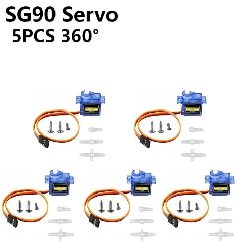 SG90 9G Micro Digital Servo Motor &ndash; 180/360 Degree Rotation for RC Helicopters and Airplanes SG90 360 Degree 5PCS