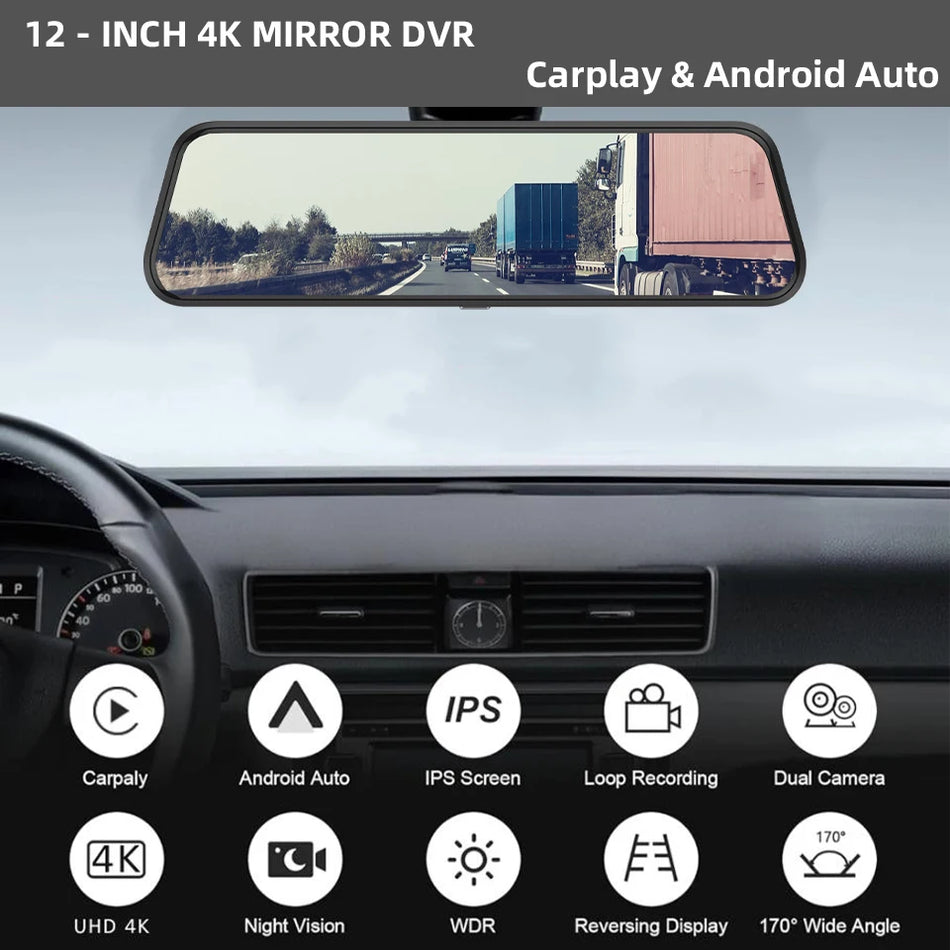 ACCEO 4K Dashcam Mirror Car Dvr &ndash; 10 Inch Touchscreen