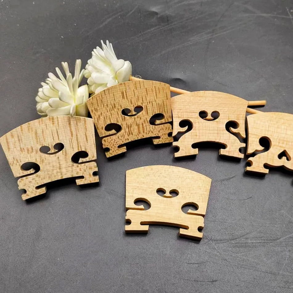 Violin Bridge Set Maple Wood, 20 Pcs for 1/8-4/4 Sizes, Replacement Parts