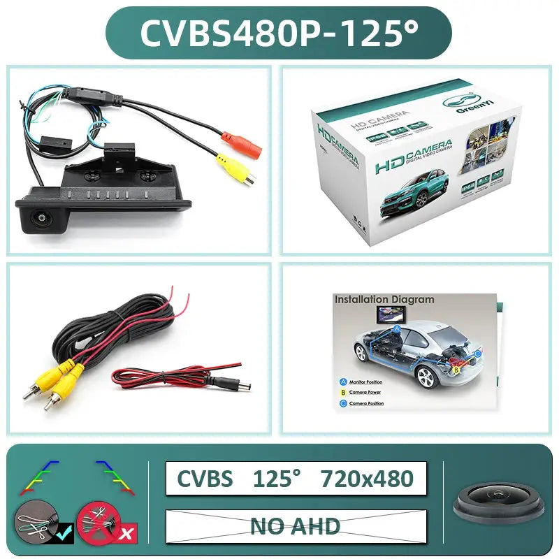 AHD Rear View Camera 1080P Guided Lines For BMW 3 5 Series E60 E90 X5 by InterCyprus Trading Ltd