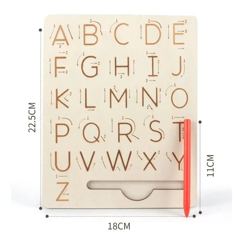 Wooden Alphabet Board For Kids - Handwriting Practice