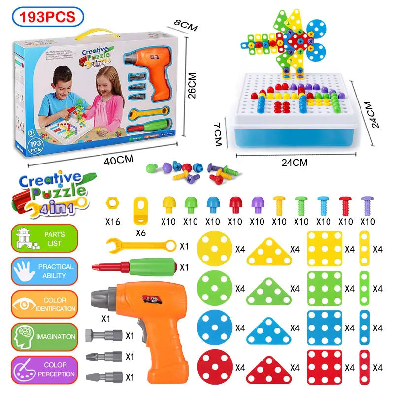 STEM Drill And Build Kit &ndash; Educational Building Set 193 Pcs