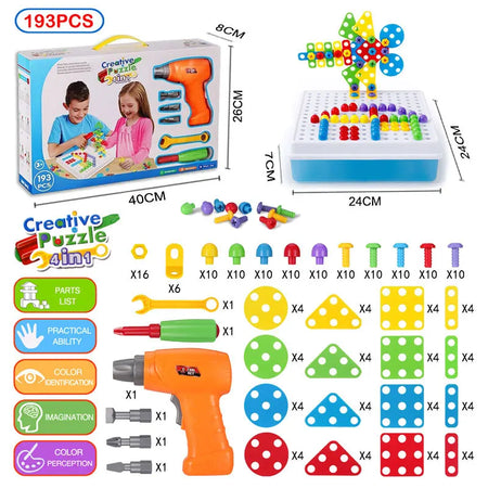 STEM Drill And Build Kit &ndash; Educational Building Set 193 Pcs