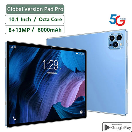 New 5G Pad 10.1 Android Tablet - Ultra Fast Octa Core WHITE / Standard Add Case / CHINA