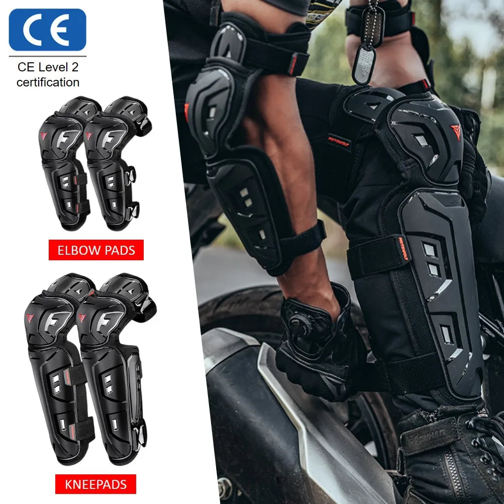 CSHWISDOW Shockproof Adjustable Knee Pads for Motorcycle Racing