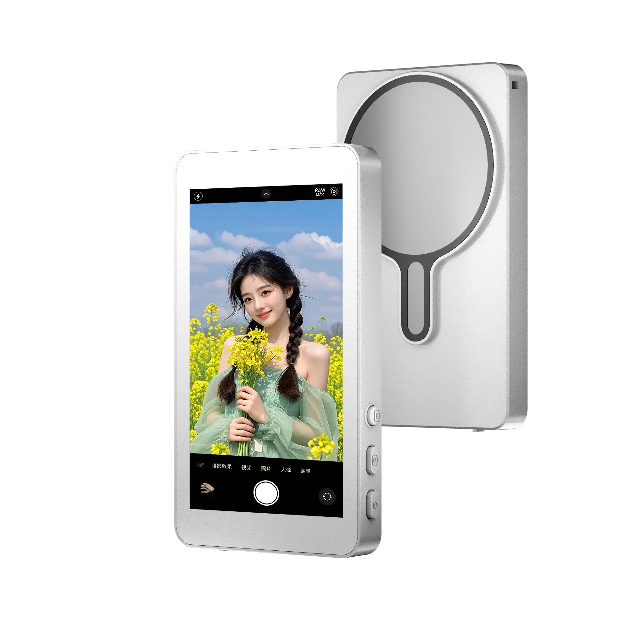 Magnetic Vlog Self Timer Screen - Rear Camera Selfies White