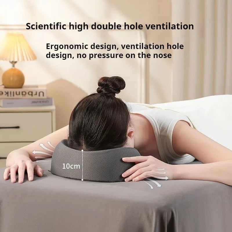 Ergonomic Face Down Pillow with Breathable Memory Foam for Salon &amp; Home