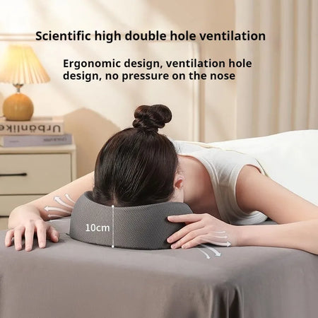 Ergonomic Face Down Pillow with Breathable Memory Foam for Salon &amp; Home