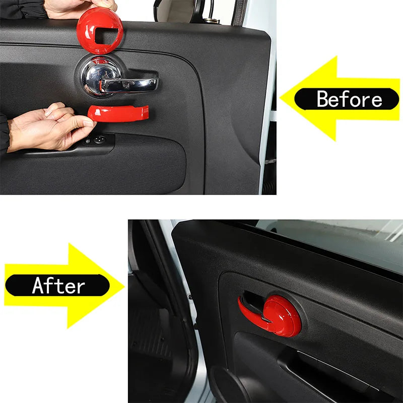 Fiat 500 2010-2023 Copertura Pannello Maniglia Interna in Fibra di Carbonio