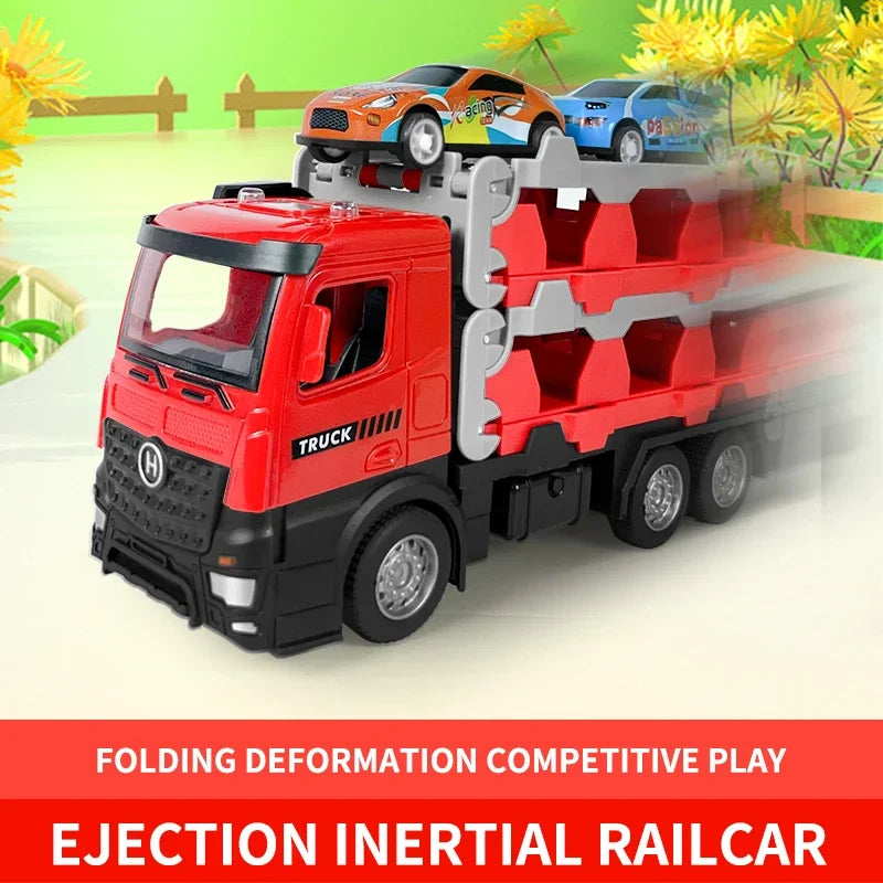 Transporter Folding Track Truck &ndash; Diecast Alloy Mini Car