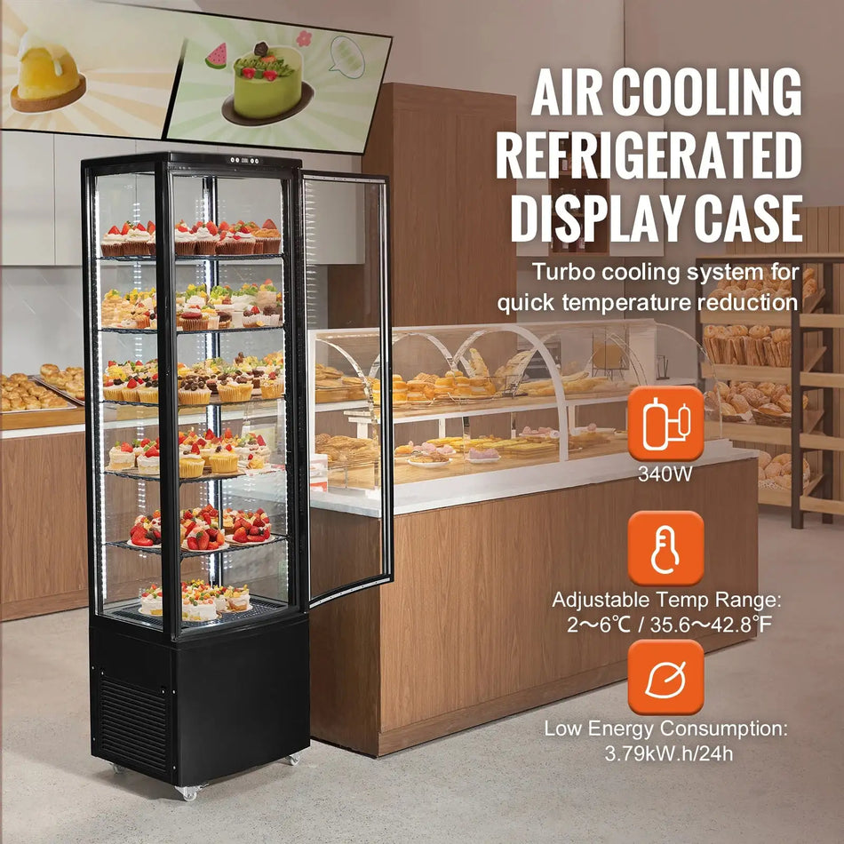 Large Refrigerated Display Case Bakery Pastry LED