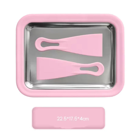 Ice Cream Maker Pan &ndash; Multifunctional Plate With Scrapers Pink