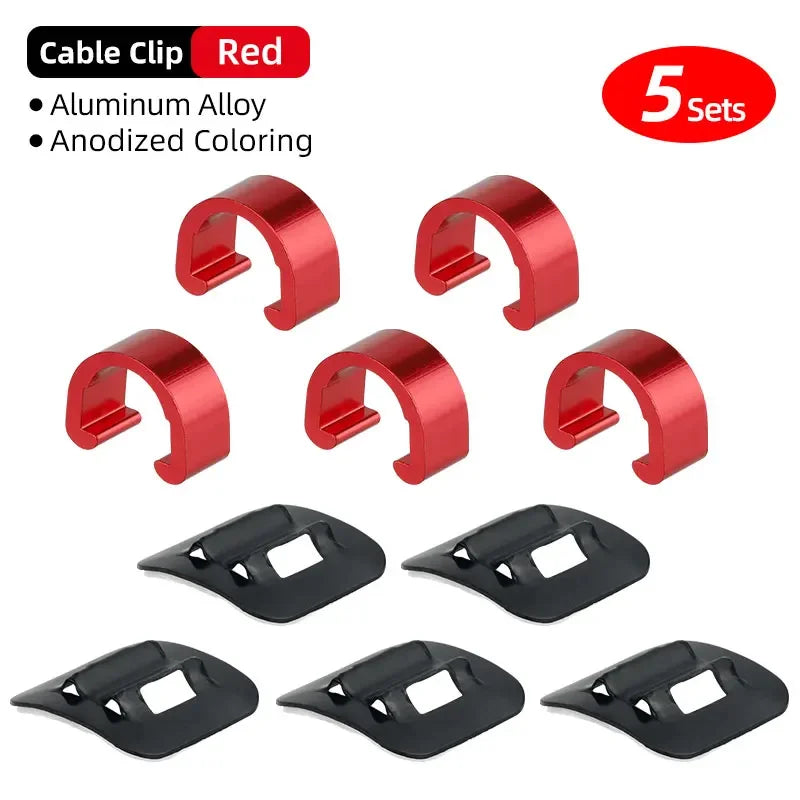 Road MTB Bicycle Cable Clamps &ndash; Durable Aluminum Alloy with Adhesive Base RD 5pcs N Base 5pcs / CHINA