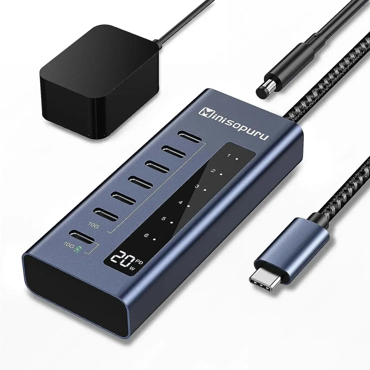 Minisopuru USB C Hub 7 In 1 For MacBook Pro Air iPad 10Gbps EU Pluy