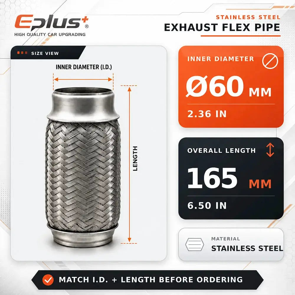 Universal Automotive Woven Mesh Exhaust Hose Stainless Steel Braided Flexible Connection for Car Exhaust System Replacement by InterCyprus Trading Ltd