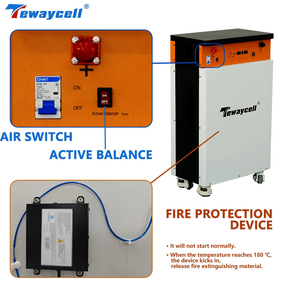 15KWh LiFePO4 Pil Paketi Powerwall 48V ve 51V 300Ah Dahili BMS CAN RS485 Monitörlü