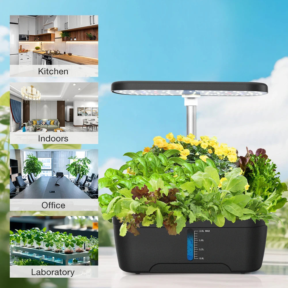 Hydroponics Growing System &ndash; LED Growth Light Self Watering