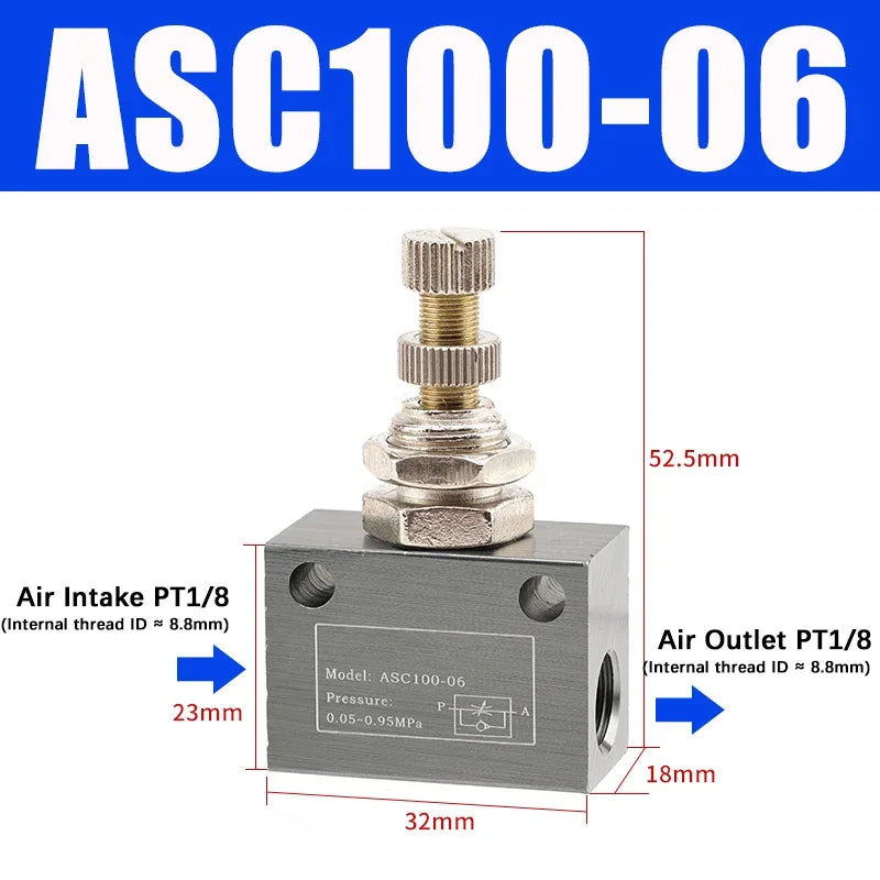 ASC100 Pneumatic Throttle Valve &ndash; Adjustable Flow Rate ASC100-06