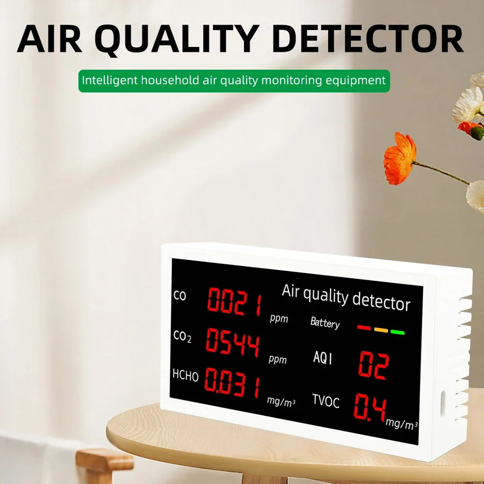 5 In 1 Air Quality Monitor &ndash; Real Time Readings LED Screen