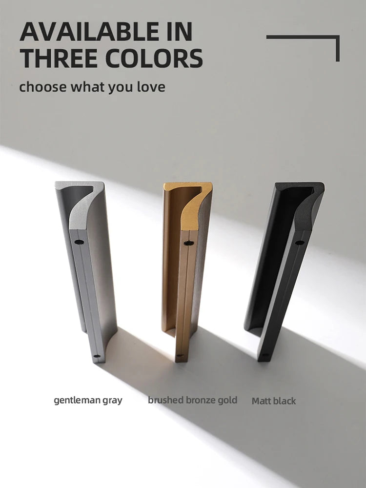 KAK Черные Скрытые Ручки Для Шкафов Из Цинкового Сплава 1200мм