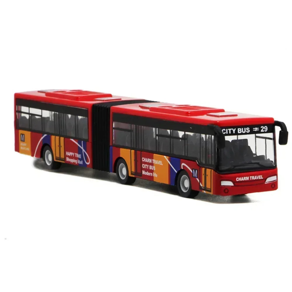 1/64 Alloy City Bus Diecast &ndash; Double Bus Pull Back Action red
