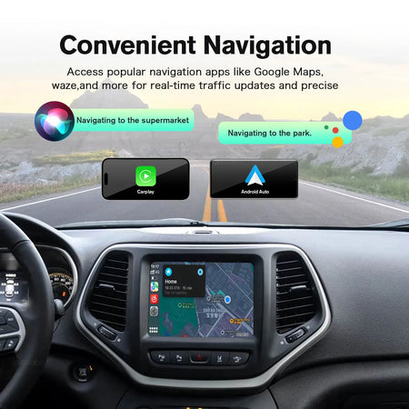 AUTOABC New Upgrade Wireless CarPlay Android Auto For Dodge Challenger Chrysler 300C Jeep 2014-2019 Year MuItimedia Decoder Box by InterCyprus Trading Ltd