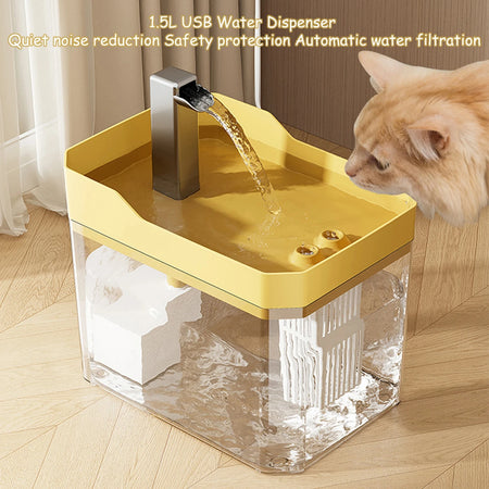 Cat Water Fountain Auto Filter &ndash; USB Powered Recirculation
