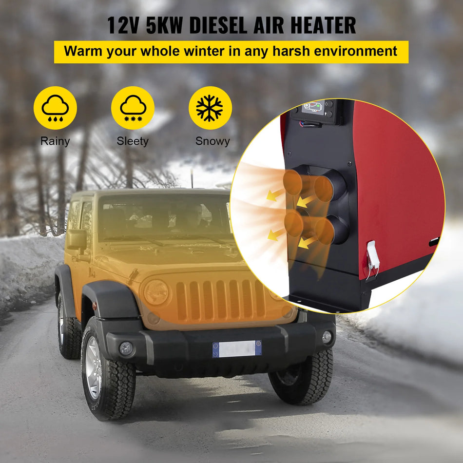 12V 5KW Diesel Car Heater With LCD Remote For Boats Vehicles