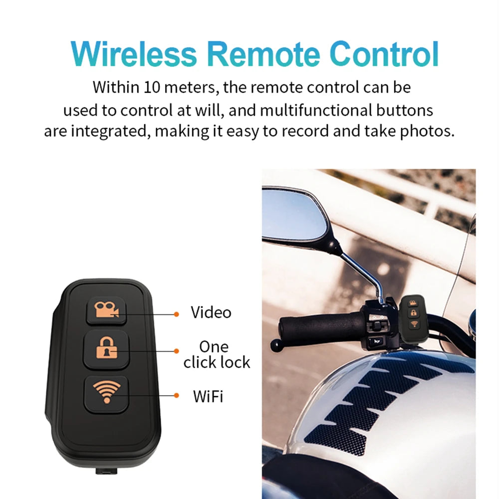 2K Helmet Camera WiFi Dual UHD &ndash; Waterproof Action Cam with Electronic Image Stabilization