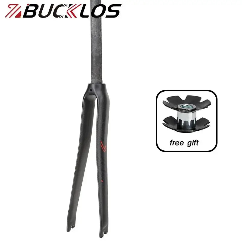 BUCKLOS 700C Road Bike Fork Carbon Fiber Bicycle Fork 28.6 Straight Tube Front Forks Ultralight 700C Fork Fit Quick Release by InterCyprus Trading Ltd