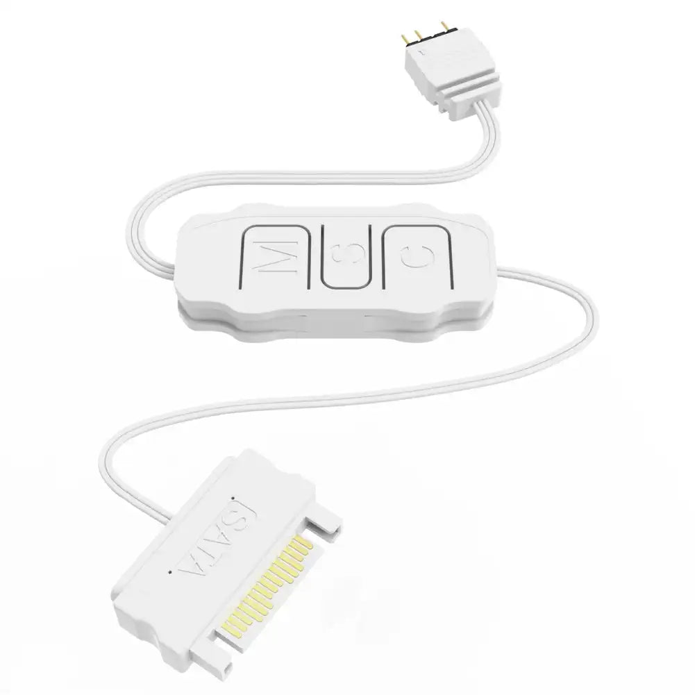 ARGB 5V 3PIN To SATA Cable Light Controller Mini Adapter White