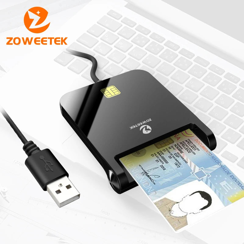 Cititor USB de carduri inteligente pentru cărți de identitate și suport EMV